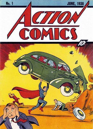 Cover Action_Comics_1_Superman Debut-cover art by Joe Shuster